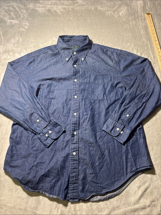 Lauren Ralph Lauren Other - Lauren Ralph Lauren Chambray Shirt Men’s 17 34/35 Medium Classic Fit Blue‎